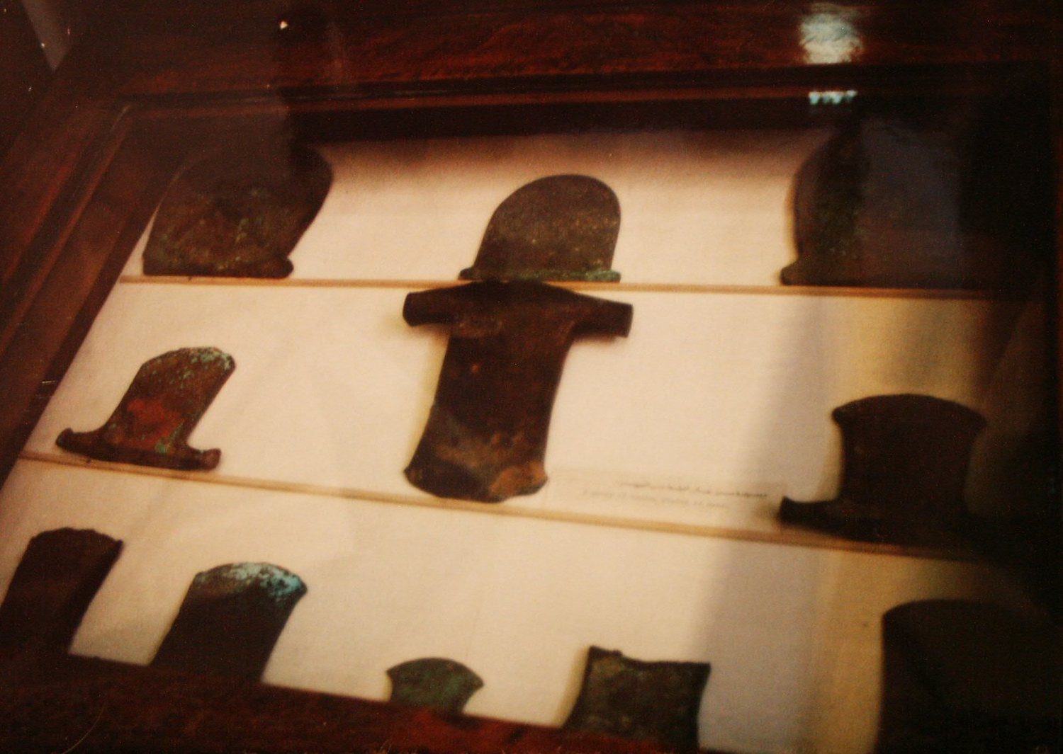 Ancient Egyptian bronze axes displayed in the Egyptian Museum in Cairo