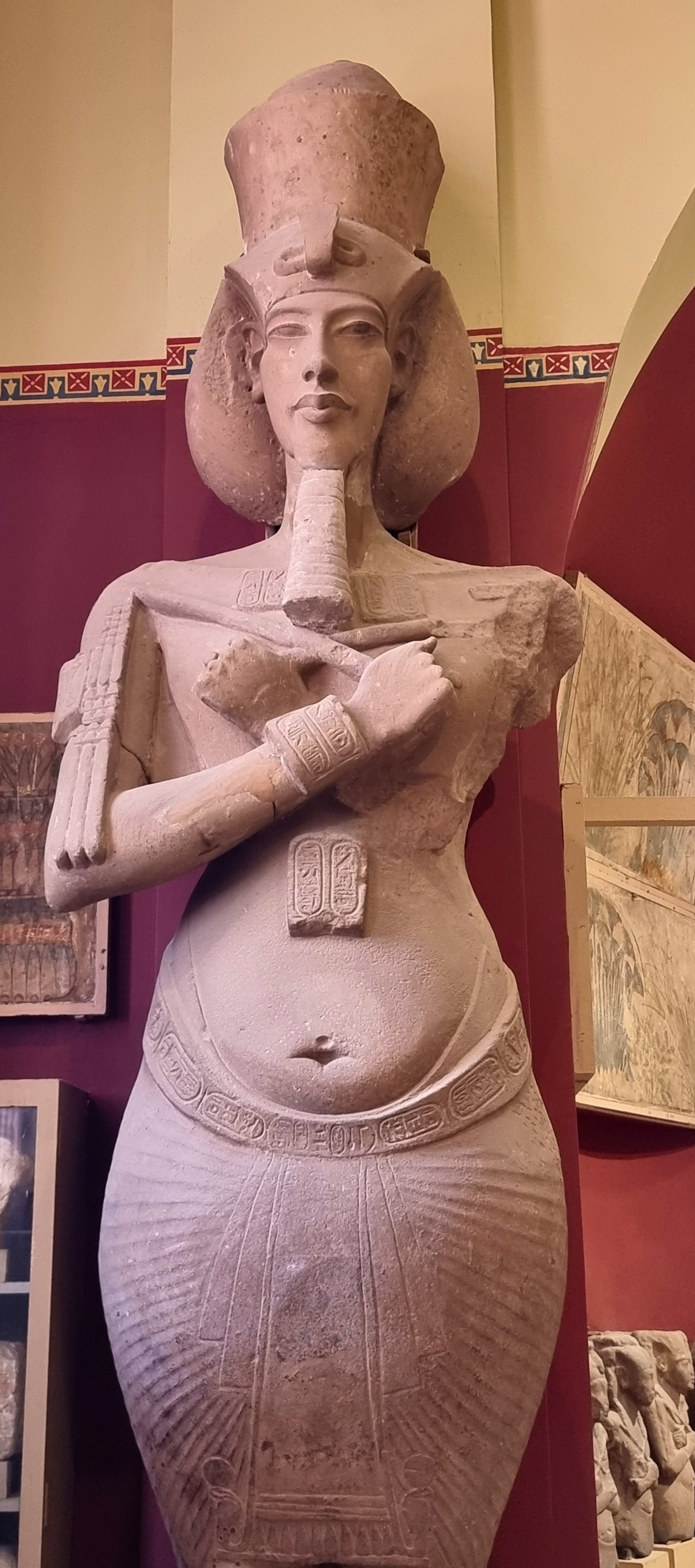 Colossal stone statue of Amenhotep IV displayed in the Egyptian Museum in Cairo