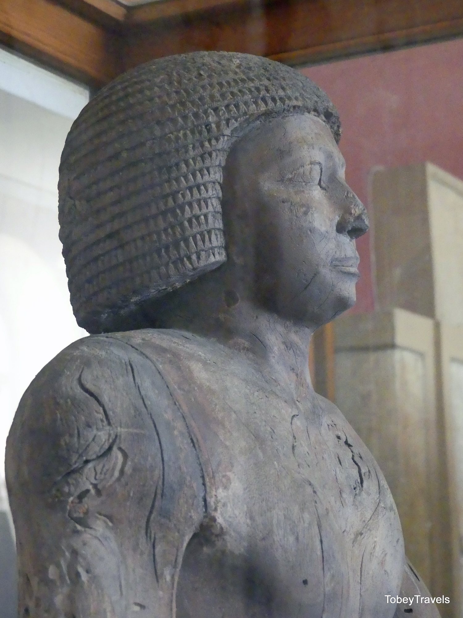 Wooden statue of Tepem-ankh displayed in the Egyptian Museum in Cairo